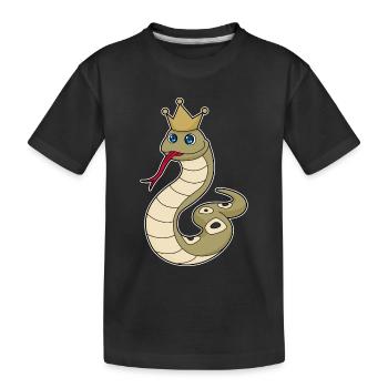 Schlange Krone - Kinder Premium Bio T-Shirt - Schwarz - Vorne
