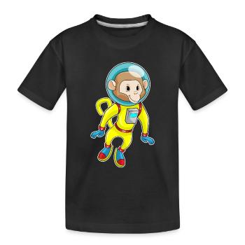 Monkey Astronaut Space - Kids' Premium Organic T-Shirt - black - Front