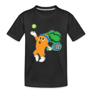 Carrot Tennis Racket - Kids' Premium Organic T-Shirt - black - Front