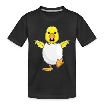 Ente Eierschale - Kinder Premium Bio T-Shirt - Schwarz - Vorne