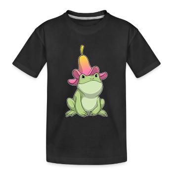 Plumeria de grenouille - T-shirt bio Premium Enfant - noir - Devant