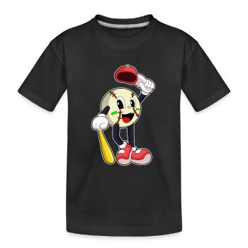 Baseball Baseball Bats - Kids' Premium Organic T-Shirt - black - Front