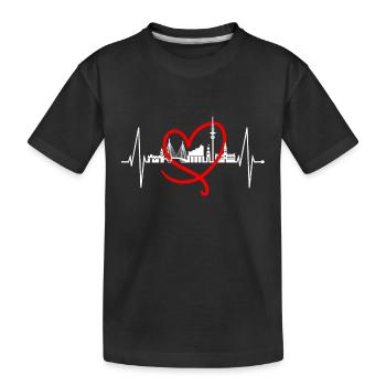 Hamburg Skyline Heartbeat Hambourg Cher Fan - T-shirt bio Premium Enfant - noir - Devant