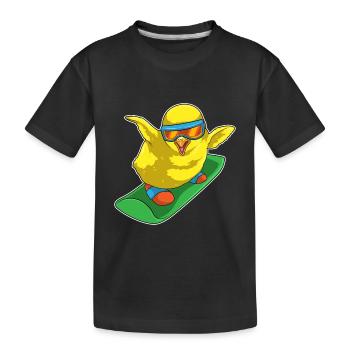 Chick Snowboarder Snowboard - T-shirt bio Premium Enfant - noir - Devant