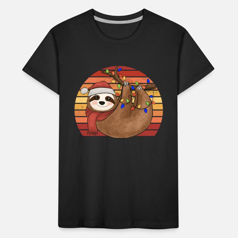 Sloth String Lights Noël Pyjamas Noël T-shirt bio Premium Enfant