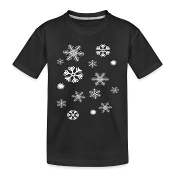 Snowflakes - Kids' Premium Organic T-Shirt - black - Front