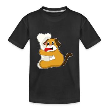 Hund Knochen - Kinder Premium Bio T-Shirt - Schwarz - Vorne