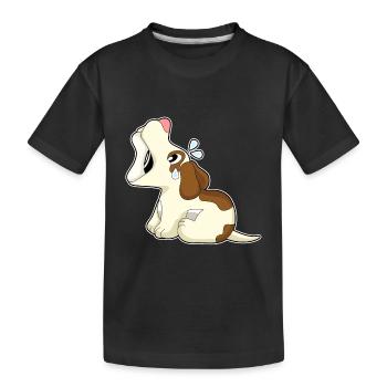 Hund Knochen - Kinder Premium Bio T-Shirt - Schwarz - Vorne