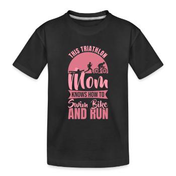 Triathlet Mama - Kinder Premium Bio T-Shirt - Schwarz - Vorne
