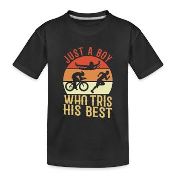 Triathlet - Kinder Premium Bio T-Shirt - Schwarz - Vorne