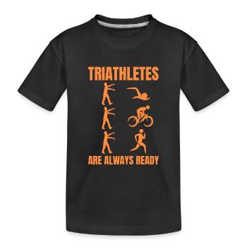 Lustiger Triathlon - Kinder Premium Bio T-Shirt - Schwarz - Vorne