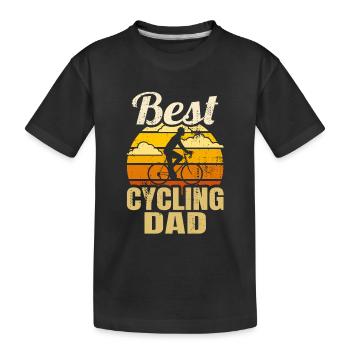 Radsport Papa - Kinder Premium Bio T-Shirt - Schwarz - Vorne