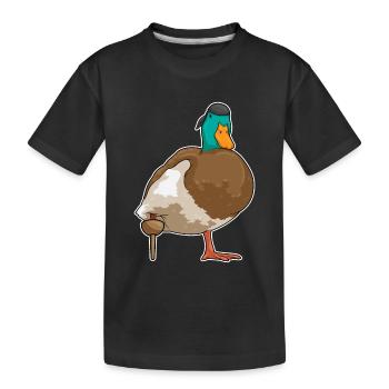 Canard Pirate Jambe de bois - T-shirt bio Premium Enfant - noir - Devant