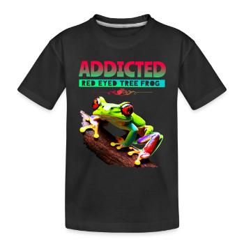 Accro à la rainette aux yeux rouges - T-shirt bio Premium Enfant - noir - Devant