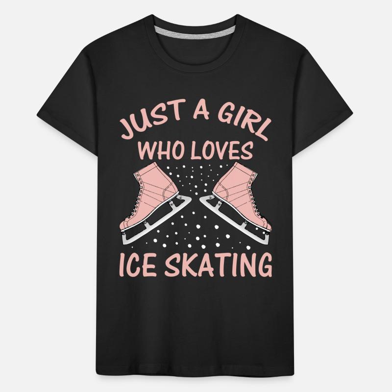 Nur ein Mädchen, das Eislaufen liebt Skater Tee Kinder Premium Bio T-Shirt