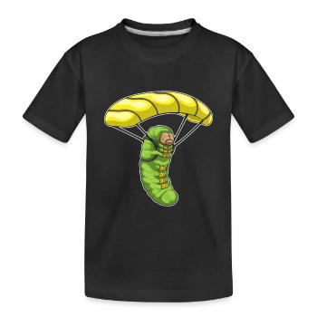 Caterpillar Parachute - Kids' Premium Organic T-Shirt - black - Front