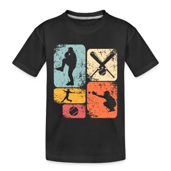 Baseball - Kinder Premium Bio T-Shirt - Schwarz - Vorne