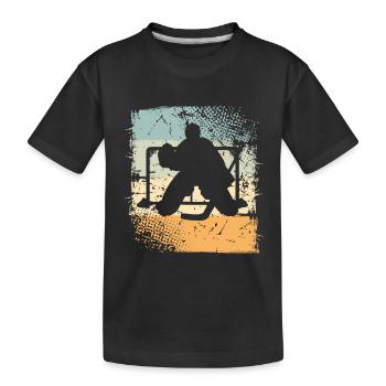Eishockey - Kinder Premium Bio T-Shirt - Schwarz - Vorne