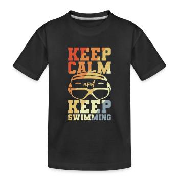 Lustiger Schwimmer Witz - Kinder Premium Bio T-Shirt - Schwarz - Vorne