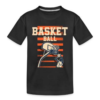 Basketball Basketballer - Kinder Premium Bio T-Shirt - Schwarz - Vorne