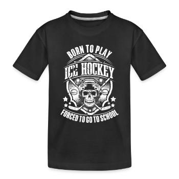 Eishockey - Kinder Premium Bio T-Shirt - Schwarz - Vorne