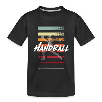 Handball Handballer - Kinder Premium Bio T-Shirt - Schwarz - Vorne