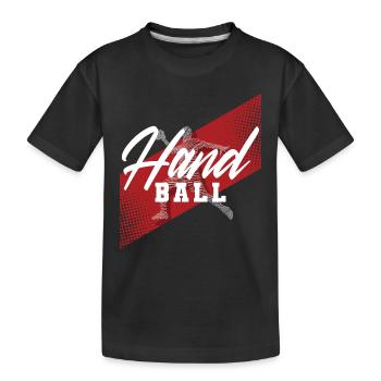 Handball Handballer - Kinder Premium Bio T-Shirt - Schwarz - Vorne