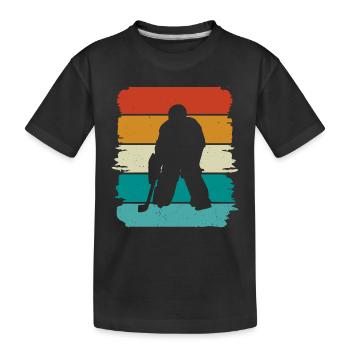 Eishockey  - Kinder Premium Bio T-Shirt - Schwarz - Vorne