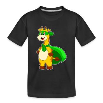 Cape de super-héros girafe - T-shirt bio Premium Enfant - noir - Devant