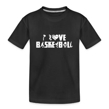 Ich liebe Basketball - Kinder Premium Bio T-Shirt - Schwarz - Vorne