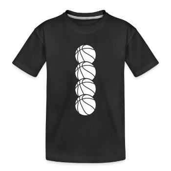 Basketball Bälle - Kinder Premium Bio T-Shirt - Schwarz - Vorne