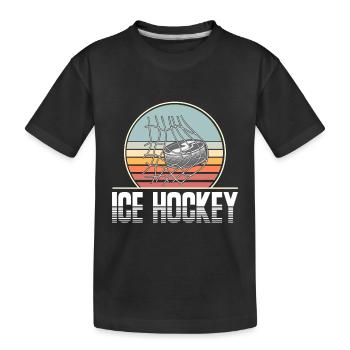 Eishockey - Kinder Premium Bio T-Shirt - Schwarz - Vorne