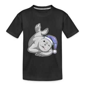 Bonnet de nuit Seal Sleeping - T-shirt bio Premium Enfant - noir - Devant