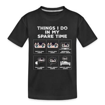 Choses dans mon temps libre Anime Otaku Cadeau - T-shirt bio Premium Enfant - noir - Devant
