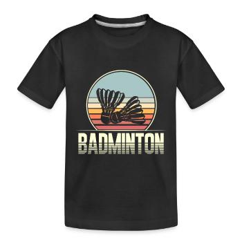 Badminton - Kinder Premium Bio T-Shirt - Schwarz - Vorne