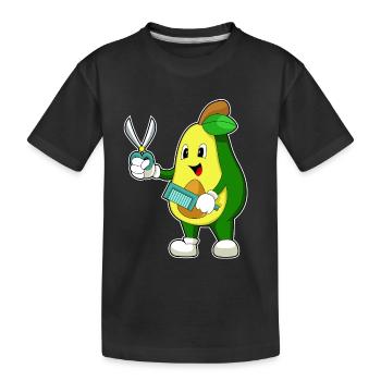 Peigne ciseaux de coiffeur avocat - T-shirt bio Premium Enfant - noir - Devant