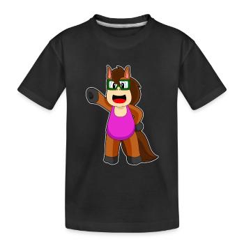 Maillot de bain de natation à cheval d’été - T-shirt bio Premium Enfant - noir - Devant
