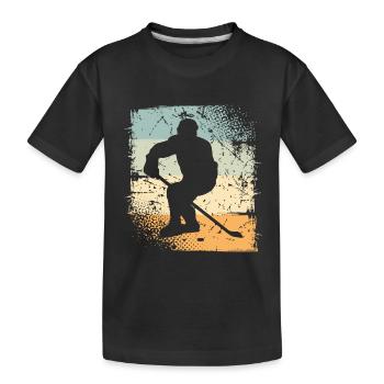 Eishockey  - Kinder Premium Bio T-Shirt - Schwarz - Vorne