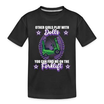 Employé d’entrepôt de chariot élévateur, métier de logistique de chariots élévateurs - T-shirt bio Premium Enfant - noir - Devant