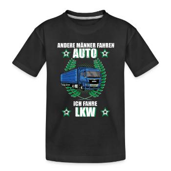 LKW Fahrer Lastkraftfahrer Beruf Trucker  - Kinder Premium Bio T-Shirt - Schwarz - Vorne
