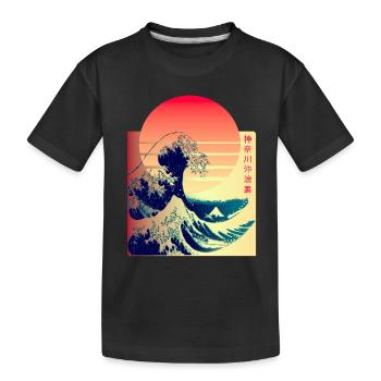 La Grande Vague au large de Kanagawa - T-shirt bio Premium Enfant - noir - Devant