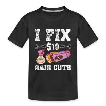 Friseur Friseur Friseur Friseur Friseursalon - Kinder Premium Bio T-Shirt - Schwarz - Vorne