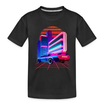 Retro Wave Sport Car 80s Skyline Vaporwave - T-shirt bio Premium Enfant - noir - Devant