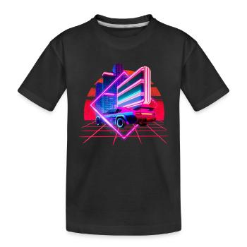Retro Wave Sports Car 80s Skyline Vaporwave - T-shirt bio Premium Enfant - noir - Devant