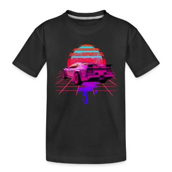 Retro Wave Car 80s Skyline Vaporwave - T-shirt bio Premium Enfant - noir - Devant