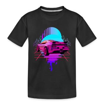 Rétro Wave Voiture de sport Vaporwave - T-shirt bio Premium Enfant - noir - Devant