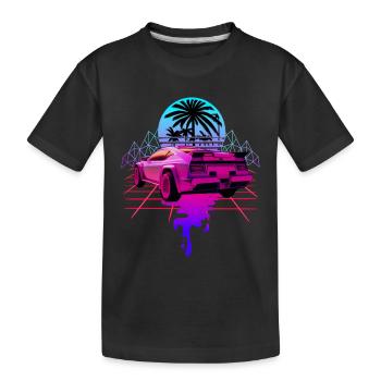 Rétro Wave Voiture de sport Vaporwave - T-shirt bio Premium Enfant - noir - Devant