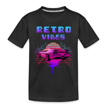 Retro Vibes Sportwagen Vaporwave Sunset - Kinder Premium Bio T-Shirt - Schwarz - Vorne