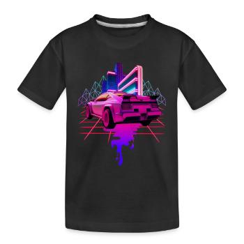 Rétro Wave Voiture de sport Vaporwave - T-shirt bio Premium Enfant - noir - Devant