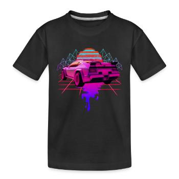 Retro Wave Racing Supercar - T-shirt bio Premium Enfant - noir - Devant